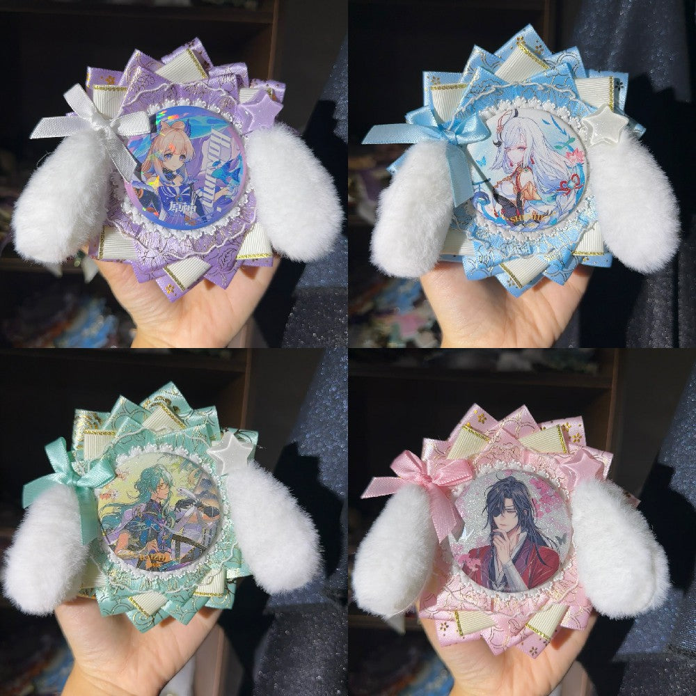 Handmade Cute Dog Badge Holder – Ita Bag Decoration Base for 2.28-2.95 inch (58mm-75mm) Badges
